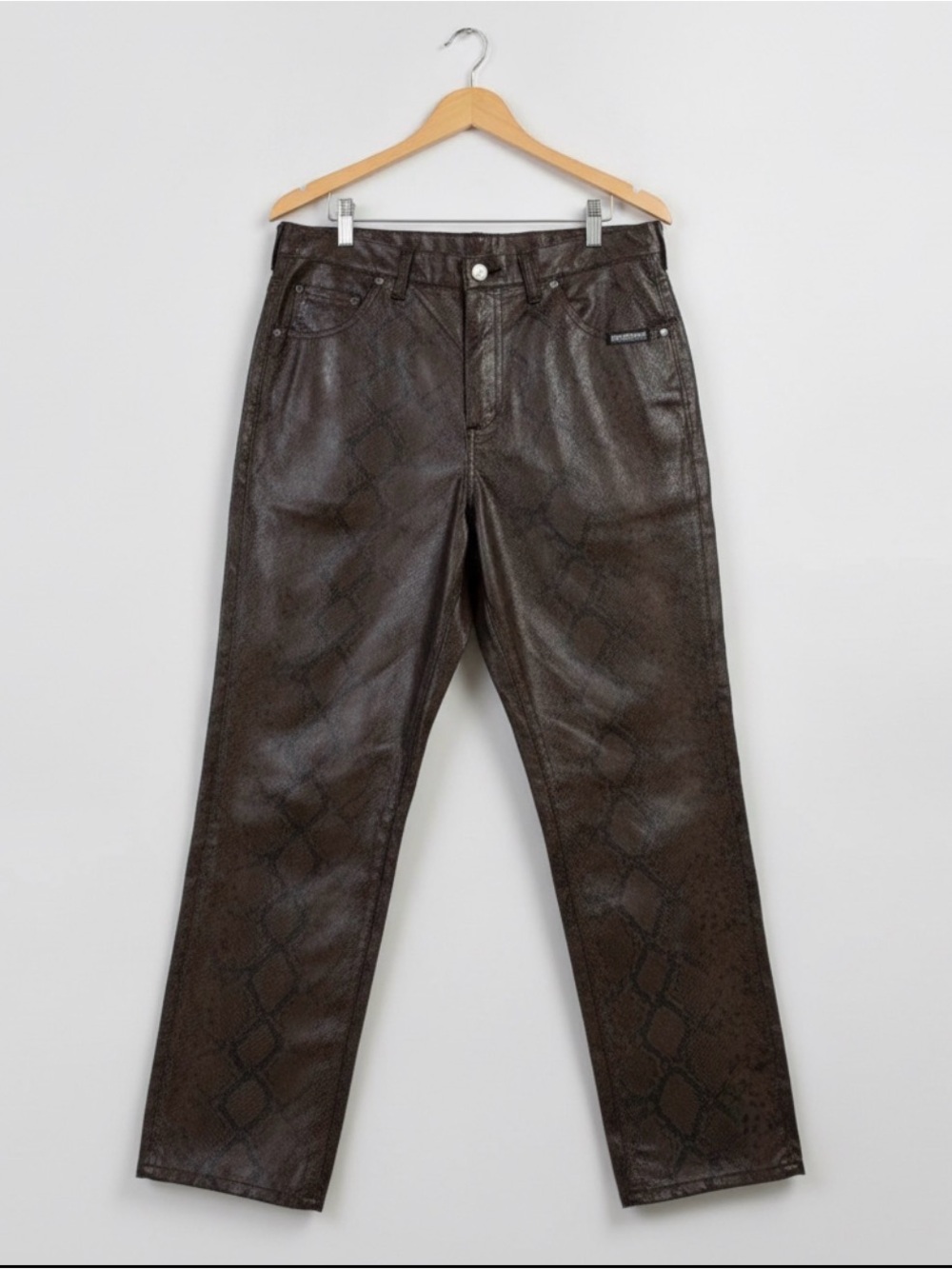 Vintage Roughriders Faux‎ Brown & Black Faux Leather Bareback Western Pants